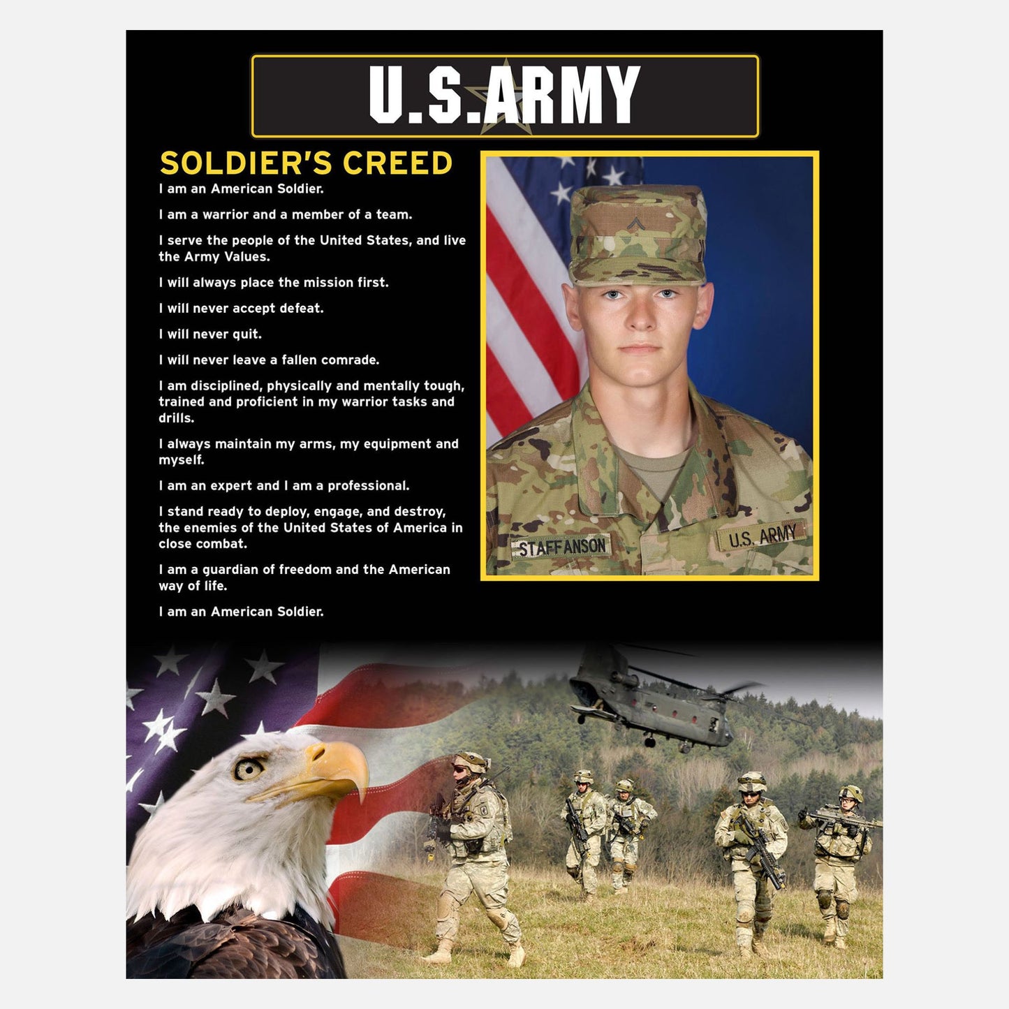 Soldier's Creed Graphic Print 8" x 10"